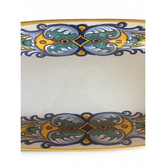 Ceramica Nova Deruta Italian Serving Platter Majolica Hand Painted Rectangular - Picture 3 of 6